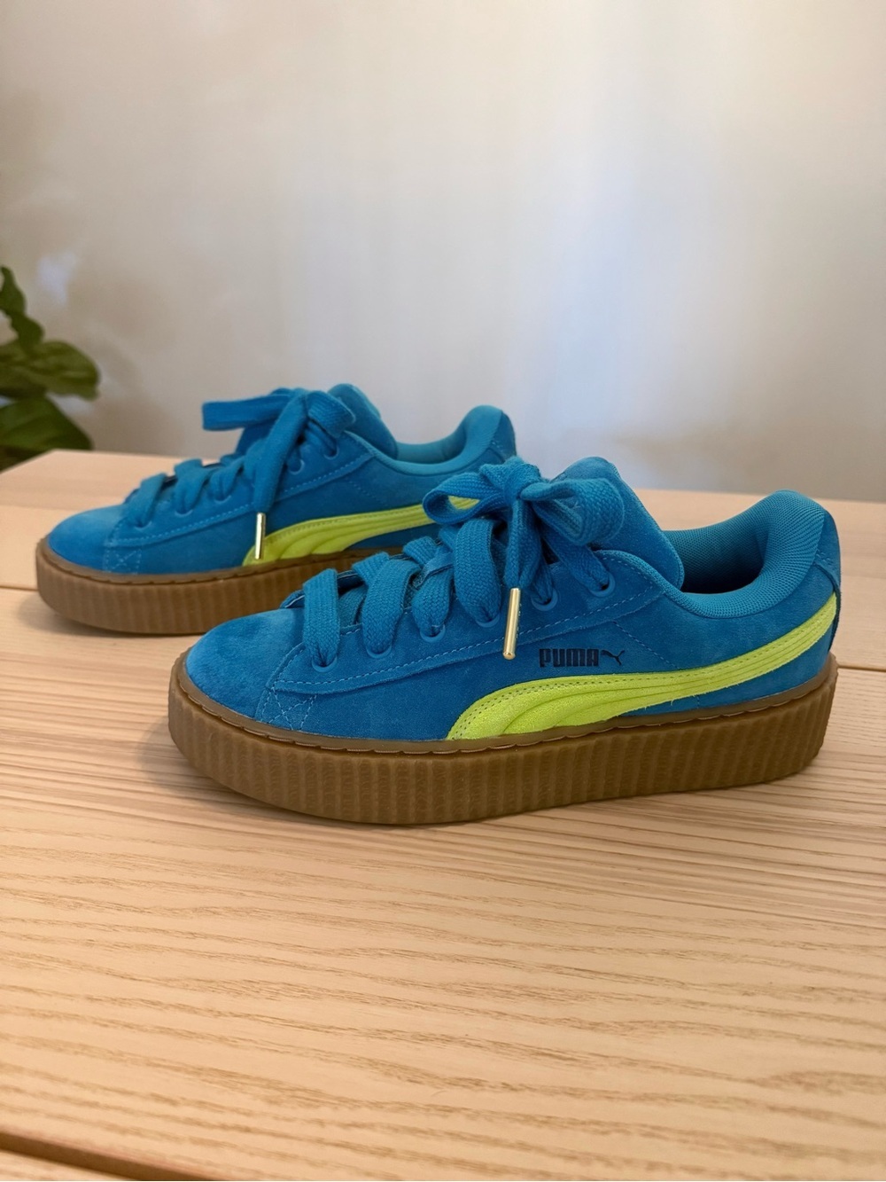 Puma x FENTY Creeper Phatty Speed Blue Platform Sneakers Women's 8.5